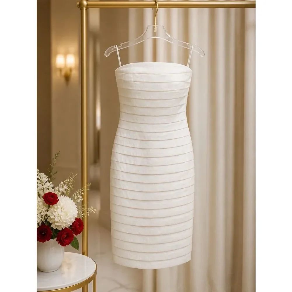 OFF-WHITE STRETCH STRAPLESS DRESS SIZE SMALL